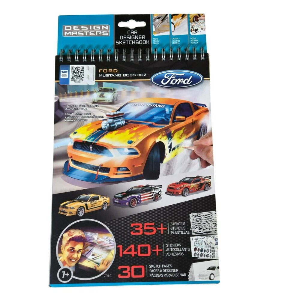 Design Masters Ford Mustang Boss 302 Car Designer Sketchbook Stencils Stickers
